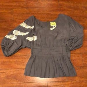 Anthropologie Floreat Embroidered Blouse